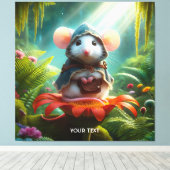 Fantasy Niedlich Mouse Blume Hat Leinwanddruck (Insitu (Holzboden))