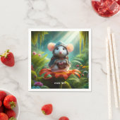 Fantasy Niedlich Mouse Blume Hat Serviette (Beispiel)