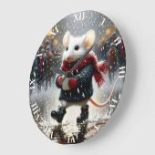 Fantasy Niedlich Mouse Kaffee Coffee Große Wanduhr (Winkel)