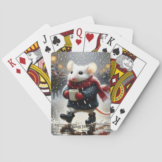 Fantasy Niedlich Mouse Kaffee Coffee Spielkarten (Rückseite)