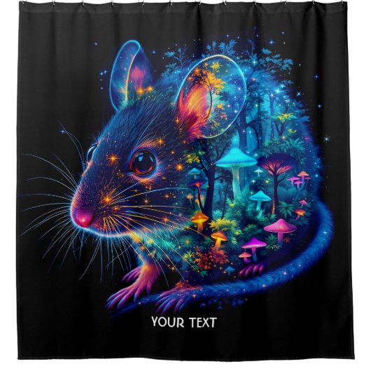 Fantasy Niedlich Mouse Mushroom Forest Duschvorhang (Vorderseite)