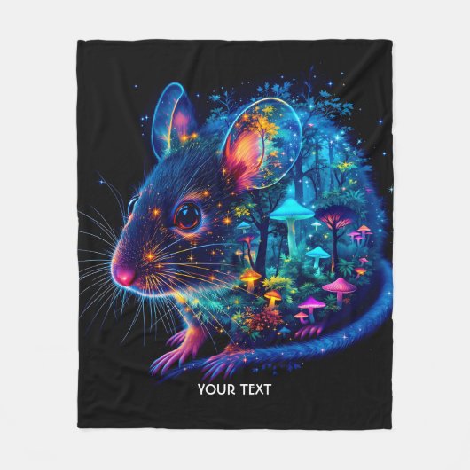 Fantasy Niedlich Mouse Mushroom Forest Fleecedecke (Vorderseite)