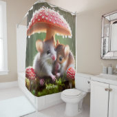 Fantasy Niedlich Mouse Mushroom Rain Duschvorhang (Beispiel)
