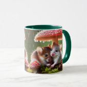 Fantasy Niedlich Mouse Mushroom Rain Tasse (VorderseiteRechts)