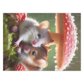 Fantasy Niedlich Mouse Mushroom Rain Tischdecke (Vorderseite (Horizontal))
