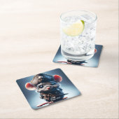 Fantasy Niedlich Mouse Pirate Hat Rechteckiger Pappuntersetzer (Vor Ort)