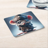 Fantasy Niedlich Mouse Pirate Hat Rechteckiger Pappuntersetzer (angewinkelt)