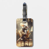Fantasy Niedlich Mouse Playing Music Gepäckanhänger (Rückseite vertikal)