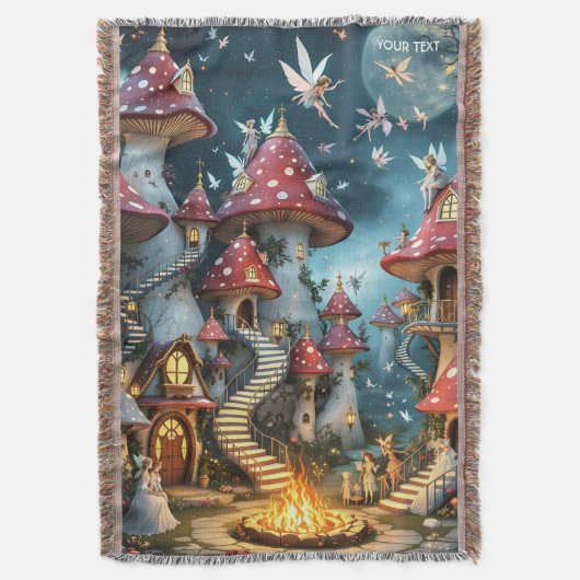 Fantasy Niedlich Mushroom Forest Realm Decke (Vorderseite Vertikal)
