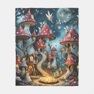 Fantasy Niedlich Mushroom Forest Realm Fleecedecke