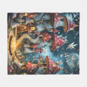 Fantasy Niedlich Mushroom Forest Realm Fleecedecke (Vorderseite (Horizontal))