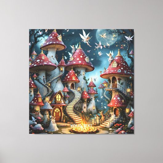 Fantasy Niedlich Mushroom Forest Realm Leinwanddruck (Vorderseite)