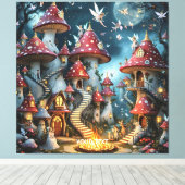 Fantasy Niedlich Mushroom Forest Realm Leinwanddruck (Insitu (Holzboden))
