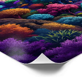 Fantasy Niedlich Mushroom Rainbow Skies Poster (Ecke)