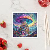 Fantasy Niedlich Mushroom Rainbow Skies Serviette (Beispiel)
