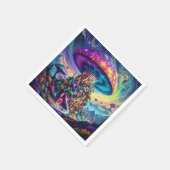 Fantasy Niedlich Mushroom Rainbow Skies Serviette (Ecke)