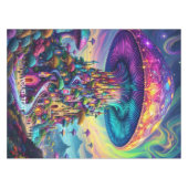 Fantasy Niedlich Mushroom Rainbow Skies Tischdecke (Vorderseite (Horizontal))