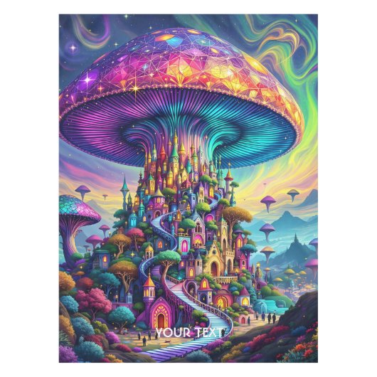 Fantasy Niedlich Mushroom Rainbow Skies Tischdecke (Vorderseite)