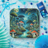 Fantasy Niedlich Mushrooms Forest Moon Pappteller (Party)