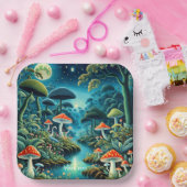 Fantasy Niedlich Mushrooms Forest Moon Pappteller (Party)