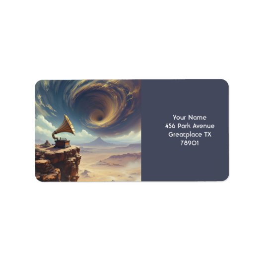 Fantasy Niedlich Music of Desert Adressaufkleber (Vorne)