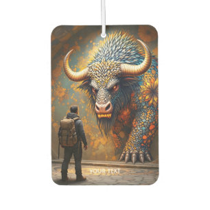 Fantasy Niedlich Mythical Bull Mosaik Autolufterfrischer