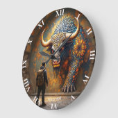 Fantasy Niedlich Mythical Bull Mosaik Große Wanduhr (Winkel)