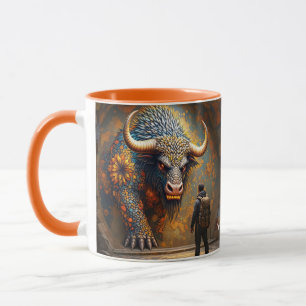 Fantasy Niedlich Mythical Bull Mosaik Tasse