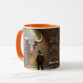 Fantasy Niedlich Mythical Bull Mosaik Tasse (Vorderseite Links)