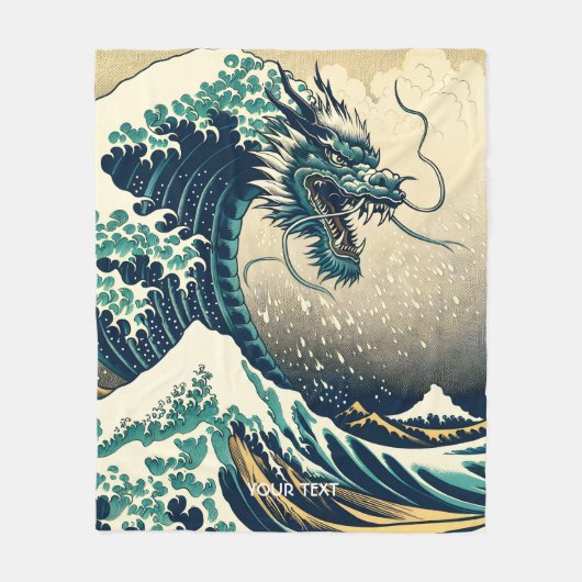 Fantasy Niedlich Mythischer japanischer Drache Fleecedecke (Vorderseite)