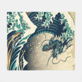 Fantasy Niedlich Mythischer japanischer Drache Fleecedecke (Vorderseite (Horizontal))