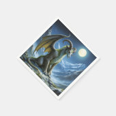 Fantasy Niedlich Mythischer Ram Dragon Serviette (Ecke)