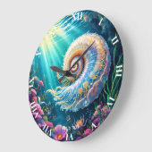 Fantasy Niedlich Nature Underwater World Große Wanduhr (Winkel)