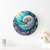 Fantasy Niedlich Nature Underwater World Große Wanduhr (Zuhause)