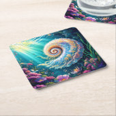 Fantasy Niedlich Nature Underwater World Rechteckiger Pappuntersetzer (angewinkelt)