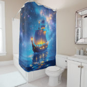 Fantasy Niedlich Night Boat Sea Duschvorhang (Beispiel)