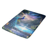 Fantasy Niedlich Night Puddle Peacock Badematte (Schrägansicht)