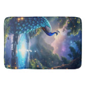 Fantasy Niedlich Night Puddle Peacock Badematte (Vorderseite)