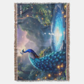 Fantasy Niedlich Night Puddle Peacock Decke (Vorderseite Vertikal)