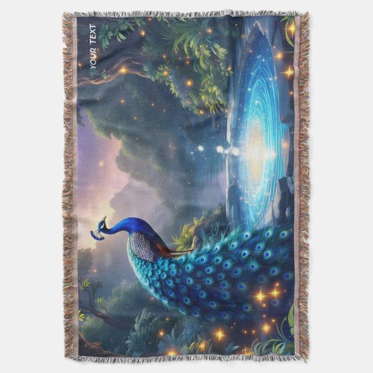 Fantasy Niedlich Night Puddle Peacock Decke (Vorderseite Vertikal)