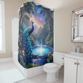 Fantasy Niedlich Night Puddle Peacock Duschvorhang (Beispiel)