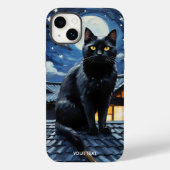 Fantasy Niedlich Night Stars Cat Case-Mate iPhone Hülle (Rückseite)