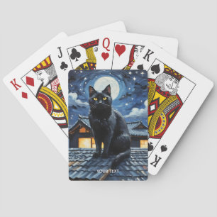 Fantasy Niedlich Night Stars Cat Spielkarten