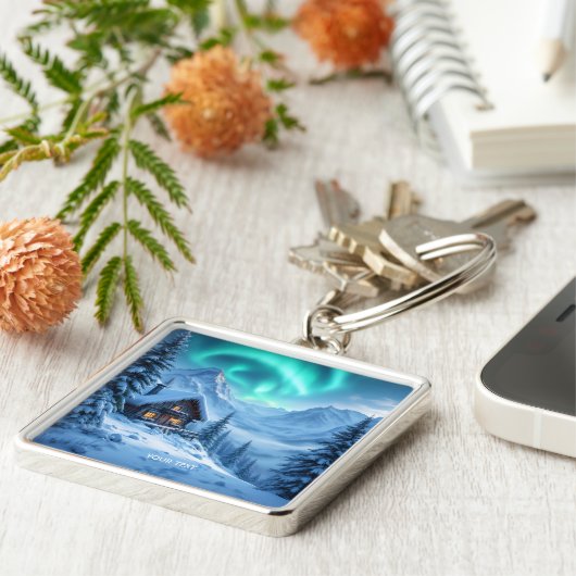 Fantasy Niedlich North Winterhütte Schlüsselanhänger (Seite)