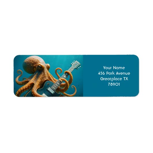 Fantasy Niedlich Octopus Gitarre spielen (Vorne)