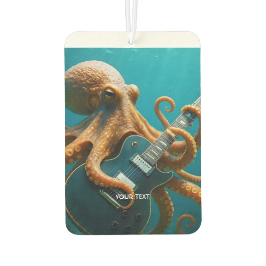 Fantasy Niedlich Octopus Gitarre spielen Autolufterfrischer (Rückseite)