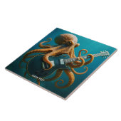 Fantasy Niedlich Octopus Gitarre spielen Fliese (Seite)
