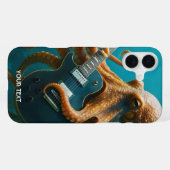 Fantasy Niedlich Octopus Gitarre spielen iPhone Hülle (Rückseite (Horizontal))
