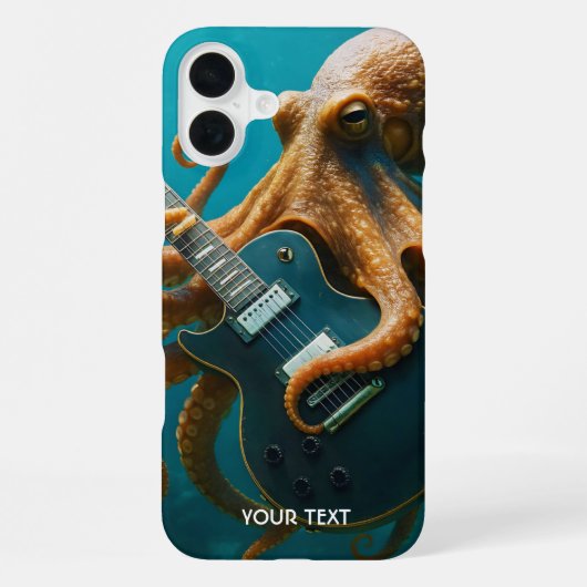 Fantasy Niedlich Octopus Gitarre spielen iPhone Hülle (Rückseite)