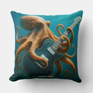 Fantasy Niedlich Octopus Gitarre spielen Kissen